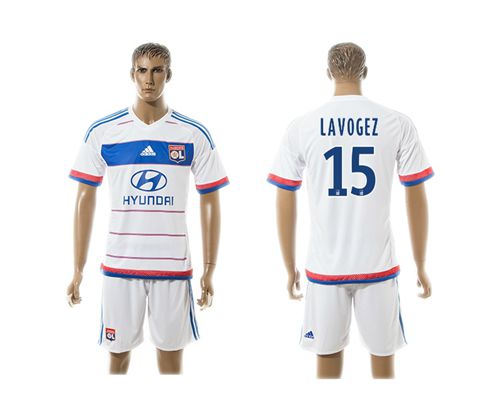 Lyon #15 Lavogez Home Soccer Club Jersey