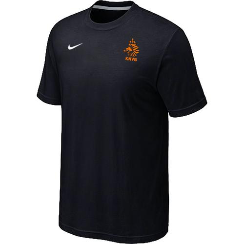 Holland 2014 World Small Logo Soccer T Shirts Black
