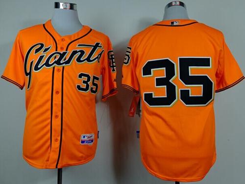 Giants #35 Brandon Crawford Orange Alternate Cool Base Stitched MLB Jersey