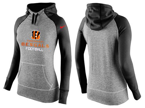Women's Cincinnati Bengals Performance Hoodie Grey & Black