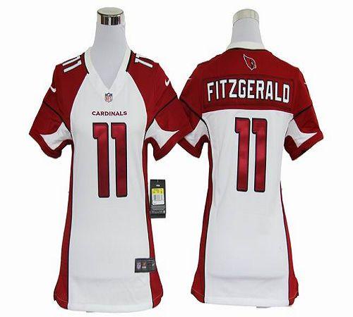 Cardinals #11 Larry Fitzgerald White Women's Stitched NFL Elite Jersey