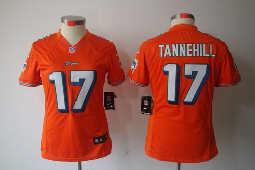 Dolphins #17 Ryan Tannehill Orange Alternate Women's Stitched NFL Limited Jersey