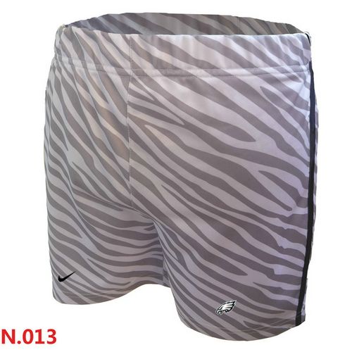 Women's NFL Philadelphia Eagles Embroidered Team Logo Zebra Stripes Shorts