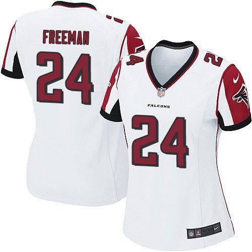Falcons #24 Devonta Freeman White Women's Stitched NFL Elite Jersey