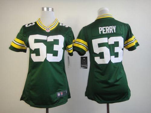 Packers #53 Nick Perry Green Team Color Women's Stitched NFL Elite Jersey