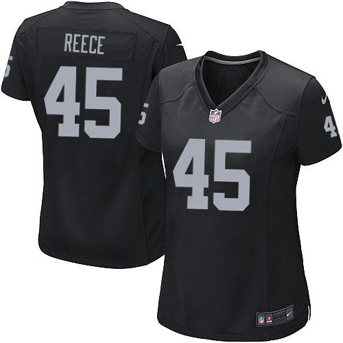 Raiders #45 Marcel Reece Black Team Color Women's Stitched NFL Elite Jersey