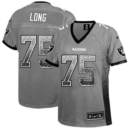 Raiders #75 Howie Long Grey Women's Stitched NFL Elite Drift Fashion Jersey