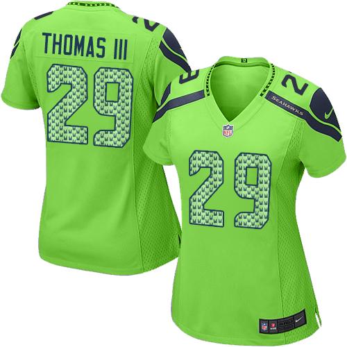 Seahawks #29 Earl Thomas III Green Alternate Women's Stitched NFL Elite Jersey