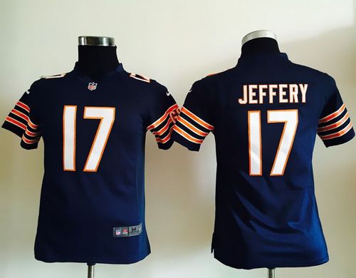 Bears #17 Alshon Jeffery Navy Blue Team Color Youth Stitched NFL Elite Jersey