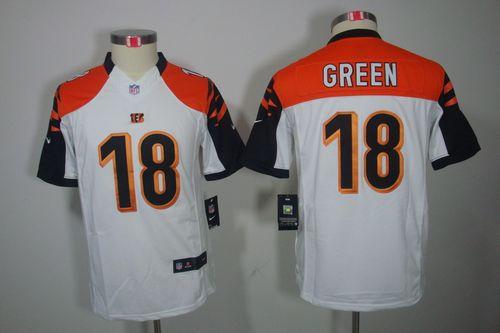 Bengals #18 A.J. Green White Youth Stitched NFL Limited Jersey