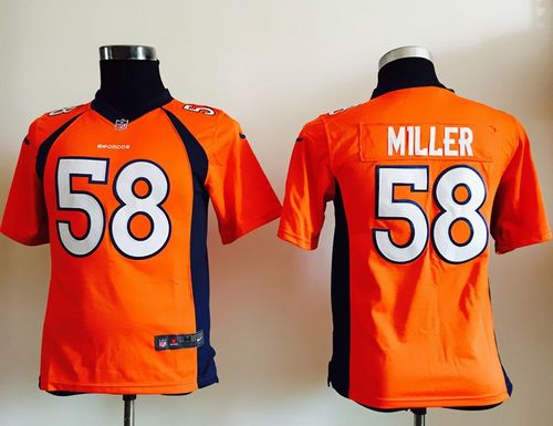 Broncos #58 Von Miller Orange Team Color Youth Stitched NFL Elite Jersey