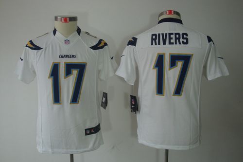 Chargers #17 Philip Rivers White Youth Stitched NFL Limited Jersey