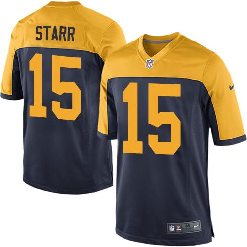 Packers #15 Bart Starr Navy Blue Alternate Youth Stitched NFL New Elite Jersey
