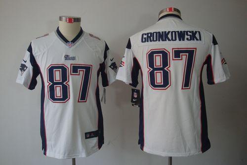 Patriots #87 Rob Gronkowski White Youth Stitched NFL Limited Jersey