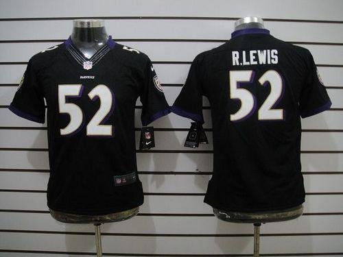 Ravens #52 Ray Lewis Black Alternate Youth Stitched NFL Limited Jersey