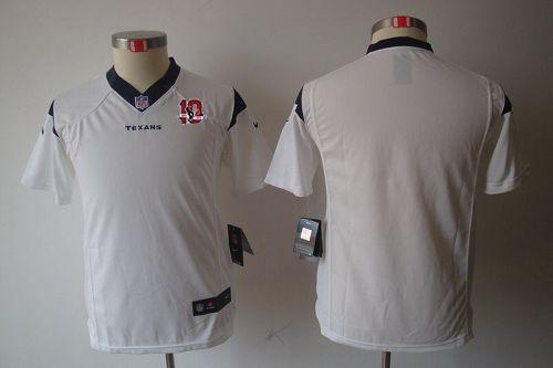 Texans Blank White With 10TH Patch Youth Stitched NFL Limited Jersey