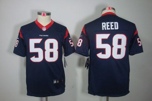 Texans #58 Brooks Reed Navy Blue Team Color Youth Stitched NFL Limited Jersey