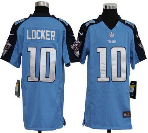 Titans #10 Jake Locker Light Blue Team Color Youth Stitched NFL Elite Jersey
