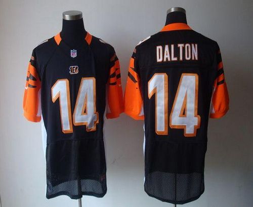 Bengals #14 Andy Dalton Black Team Color Men's Stitched NFL Elite Jersey