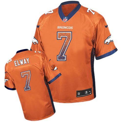 Broncos #7 John Elway Orange Team Color Men's Stitched NFL Elite Drift Fashion Jersey
