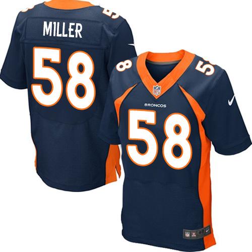 Broncos #58 Von Miller Navy Blue Alternate Men's Stitched NFL New Elite Jersey