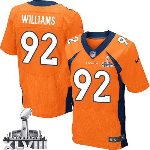 Broncos #92 Sylvester Williams Orange Team Color Super Bowl XLVIII Men's Stitched NFL New Elite Jersey