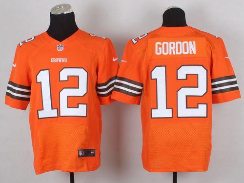 Browns #12 Josh Gordon Orange Alternate Men's Stitched NFL Elite Jersey
