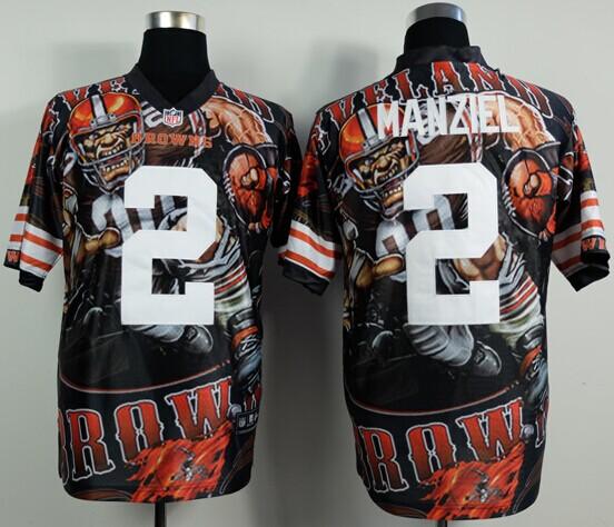 Browns #2 Johnny Manziel Team Color Men's Stitched NFL Elite Fanatical Version Jersey