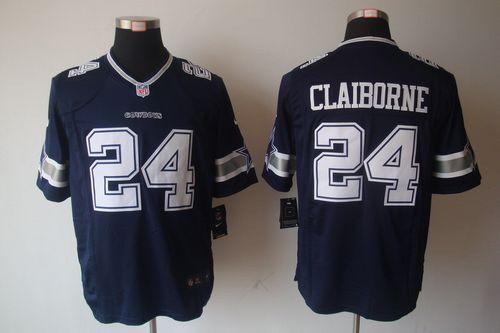 Cowboys #24 Morris Claiborne Navy Blue Team Color Men's Stitched NFL Limited Jersey