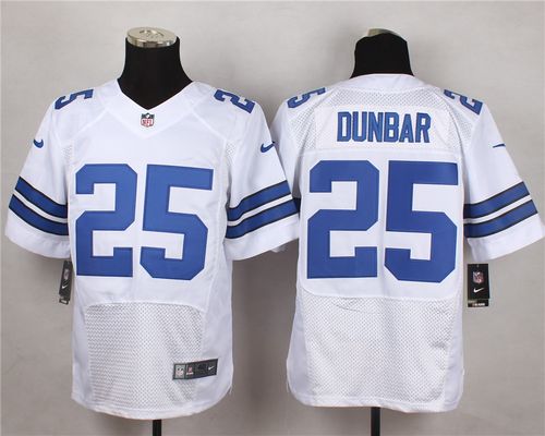 Cowboys #25 Lance Dunbar White Men's Stitched NFL Elite Jersey