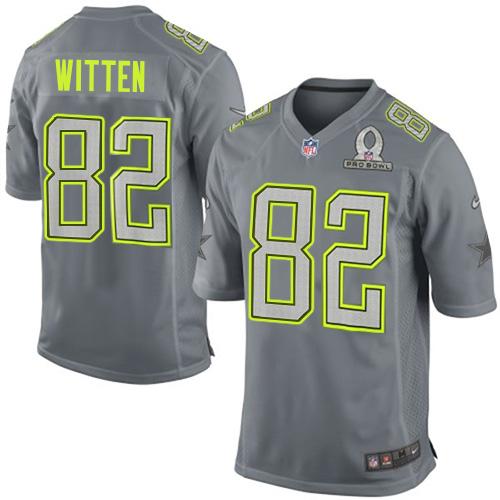  Cowboys #82 Jason Witten Grey Pro Bowl Men's Stitched NFL Elite Team Sanders Jersey