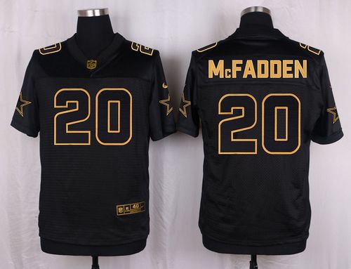 Cowboys #20 Darren McFadden Black Men's Stitched NFL Elite Pro Line Gold Collection Jersey