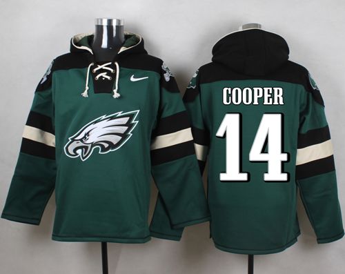  Eagles #14 Riley Cooper Midnight Green Player Pullover NFL Hoodie