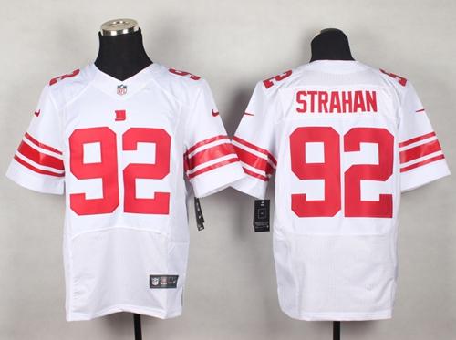 Giants #92 Michael Strahan White Men's Stitched NFL Elite Jersey