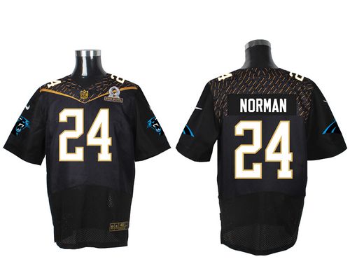 Panthers #24 Josh Norman Black 2016 Pro Bowl Men's Stitched NFL Elite Jersey