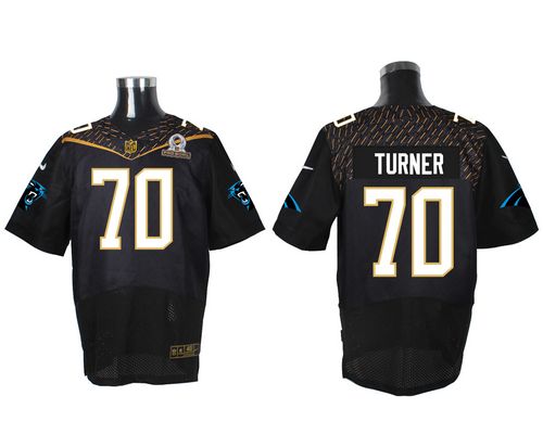 Panthers #70 Trai Turner Black 2016 Pro Bowl Men's Stitched NFL Elite Jersey