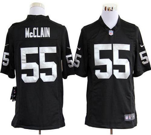 Raiders #55 Rolando McClain Black Team Color Men's Stitched NFL Game Jersey