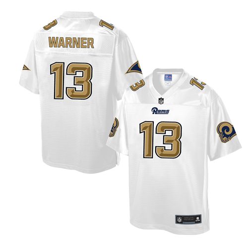 Rams #13 Kurt Warner White Men's NFL Pro Line Fashion Game Jersey