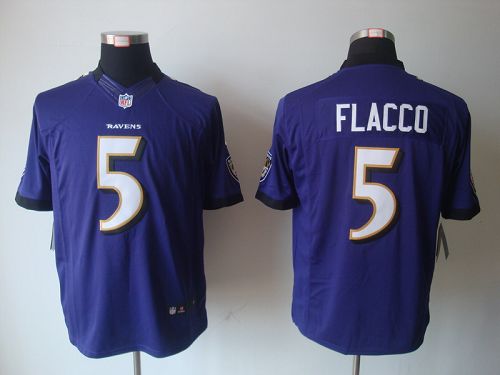 Ravens #5 Joe Flacco Purple Team Color Men's Stitched NFL Limited Jersey