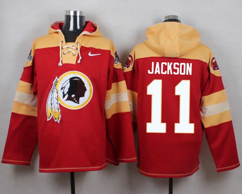 Redskins #11 DeSean Jackson Burgundy Red Player Pullover NFL Hoodie