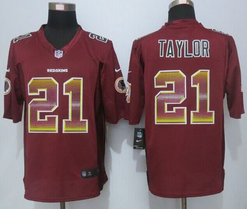 Redskins #21 Sean Taylor Burgundy Red Team Color Men's Stitched NFL Limited Strobe Jersey