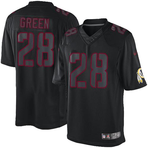 Redskins #28 Darrell Green Black Men's Stitched NFL Impact Limited Jersey