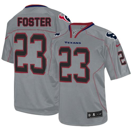 Texans #23 Arian Foster Lights Out Grey Men's Stitched NFL Elite Jersey