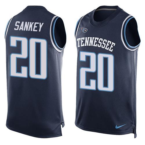 Titans #20 Bishop Sankey Navy Blue Alternate Men's Stitched NFL Limited Tank Top Jersey