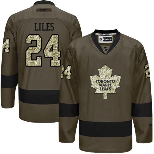 Maple Leafs #24 John Michael Liles Green Salute to Service Stitched NHL Jersey