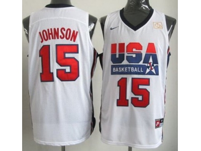 2012 USA Basketball Retro Jerseys #15 Magic Johnson white