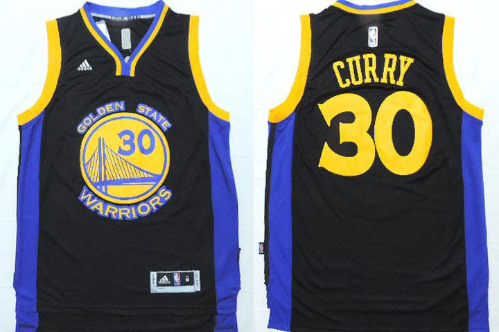 2014 2015 NBA Golden State Warriors 30 Stephen Curry New Revolution 30 Swingman Black Jersey