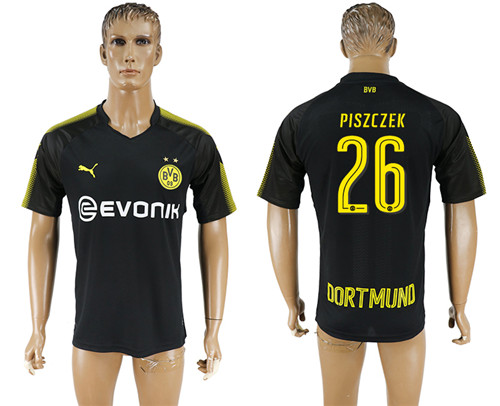 2017 18 Dortmund 26 PISZCZEK Away Thailand Soccer Jersey