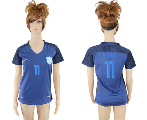 2017 18 England 11 VARDY Women Away Soccer Jersey