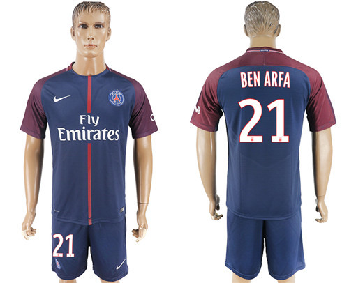 2017 18 Paris Saint Germain 21 BEN ARFA Home Soccer Jersey